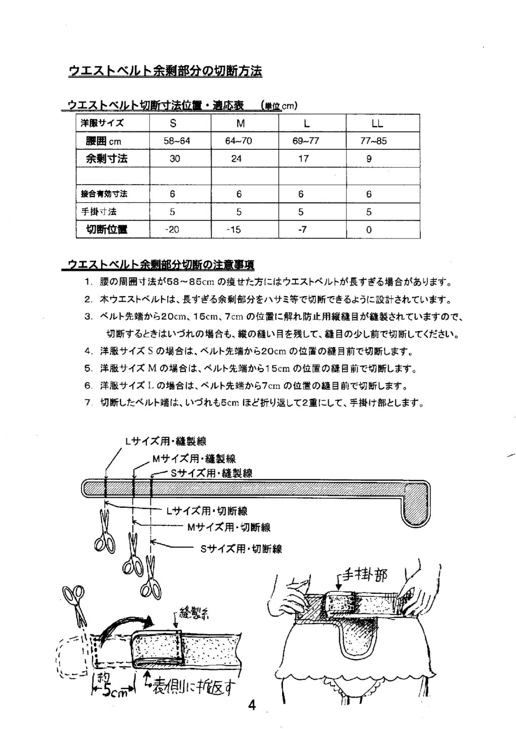 デリケアベルト フェミーナのウエストベルト調整方法